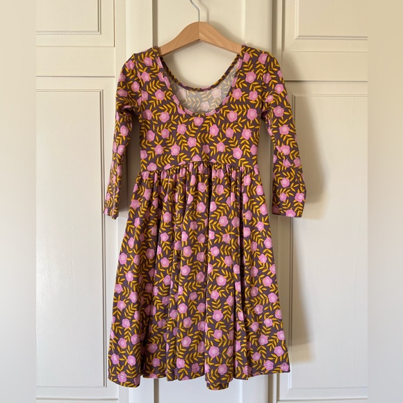 Alice + Ames Floral Kids Dress - Pink and Brown - Picture 2 of 4